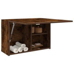 Berkfield Home Bathroom Wall Cabinet Smoked Oak 60x25x40 cm Engineered Wood in Brown - Size: 60 x 25 x 40 cm - thumbnail 4