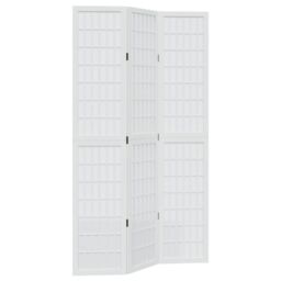 Berkfield Home Room Divider 3 Panels White Solid Wood Paulownia - thumbnail 2