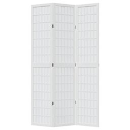 Berkfield Home Room Divider 3 Panels White Solid Wood Paulownia - thumbnail 4