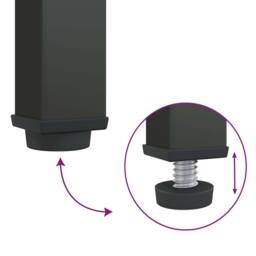Berkfield Home Nightstand Black 50x35x60 cm Glass & Steel - Size: 50 x 35 x 60 cm - thumbnail 9