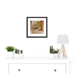 Artery8 Breitner Street in Montmartre Paris Painting 8X8 Inch Square Wooden Framed Wall Art Print Picture with Mount in Black - thumbnail 2