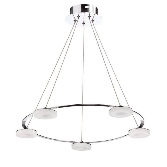 Netlighting Nimbus Pendant 5 Light 25W LED 3000K 2200lm Chrome Frosted Acrylic in Grey - image 1