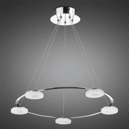 Netlighting Nimbus Pendant 5 Light 25W LED 3000K 2200lm Chrome Frosted Acrylic in Grey - thumbnail 2