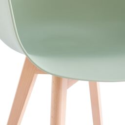 Nordlys Set of 4 Scandinavian Dining Chairs Wooden Legs in Green - thumbnail 6