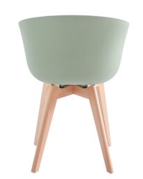 Nordlys Set of 4 Scandinavian Dining Chairs Wooden Legs in Green - thumbnail 8