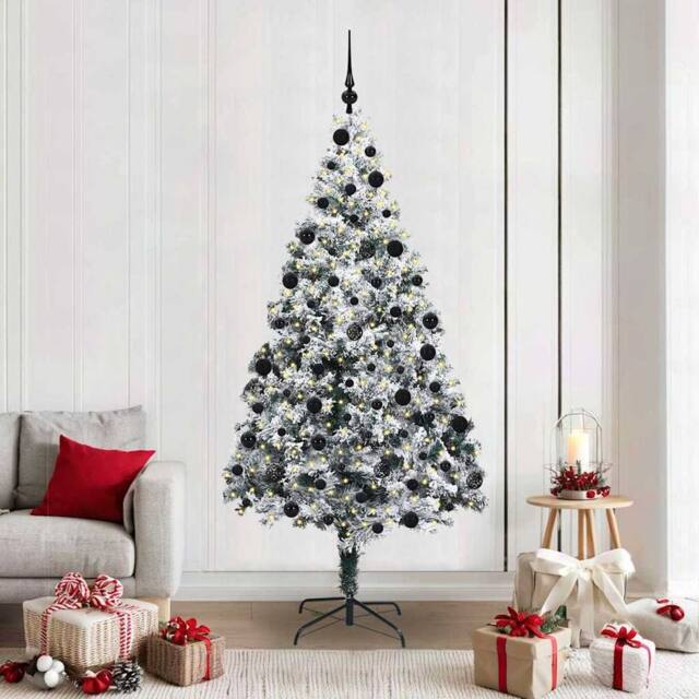 Berkfield Home Artificial Christmas Tree with 300 LEDs with Stand Green 210 cm - image 1