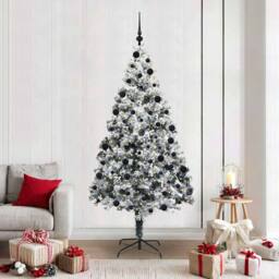 Berkfield Home Artificial Christmas Tree with 300 LEDs with Stand Green 210 cm - thumbnail 1