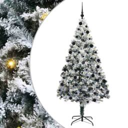 Berkfield Home Artificial Christmas Tree with 300 LEDs with Stand Green 210 cm - thumbnail 2