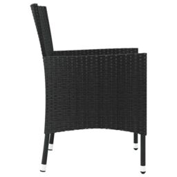 Berkfield Home Garden Chairs with Cushions 4 pcs Black Poly Rattan - thumbnail 5