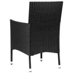 Berkfield Home Garden Chairs with Cushions 4 pcs Black Poly Rattan - thumbnail 6