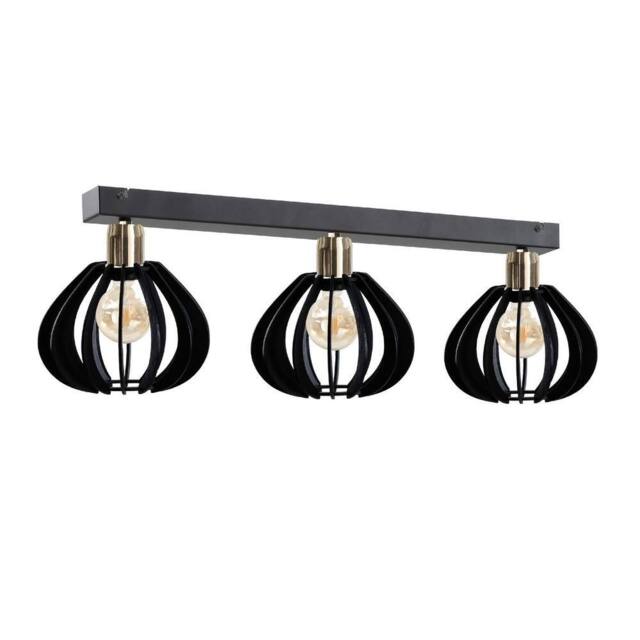 Netlighting Gemma Ceiling Spotlight Bar Black Gold 60cm 3x E27