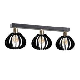 Netlighting Gemma Ceiling Spotlight Bar Black Gold 60cm 3x E27