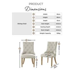 FurnitureboxUK 2x Belgravia Beige Fabric Dining Chairs Walnut Legs - thumbnail 7
