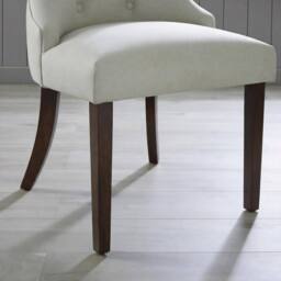 FurnitureboxUK 2x Belgravia Beige Fabric Dining Chairs Walnut Legs - thumbnail 6