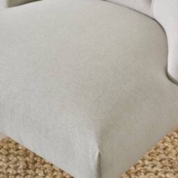 FurnitureboxUK 2x Belgravia Beige Fabric Dining Chairs Walnut Legs - thumbnail 3