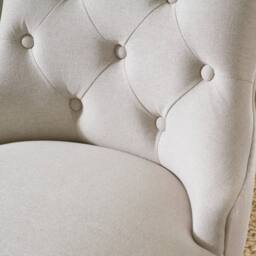 FurnitureboxUK 2x Belgravia Beige Fabric Dining Chairs Walnut Legs - thumbnail 4