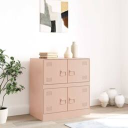Berkfield Home Sideboard Pink 67x39x73 cm Steel - Size: 67 x 39 x 73 cm - thumbnail 1