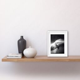 "Artery8 Wall Art Print Surfer Riding a Big Wave Black & White Photo Artwork Framed 9X7 Inch - Size: W7"" x H9""" - thumbnail 2