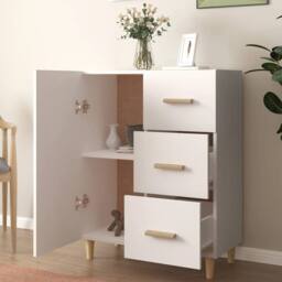 Berkfield Home Sideboard White 69.5x34x90 cm Engineered Wood - thumbnail 3