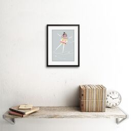 "Artery8 Wall Art Print Girls Ballerina Dancer Stars Art Framed 9x7 inch in Black - Size: W7"" x H9""" - thumbnail 2