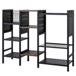 Costway 3-Tier Garden Tool Organizer w/ Shelves Tool Storage Yard Storage Rack in Black - thumbnail 8