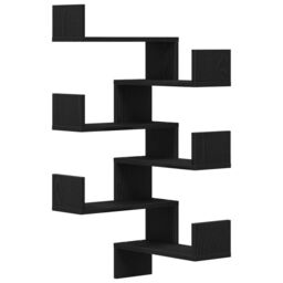Berkfield Home Wall Shelves 2 pcs Black Oak 40x40x49.5 cm Engineered Wood - thumbnail 2
