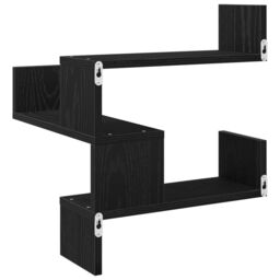 Berkfield Home Wall Shelves 2 pcs Black Oak 40x40x49.5 cm Engineered Wood - thumbnail 5