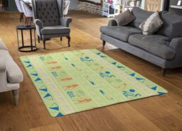 Benjamin Tate Design Hieroglyphic Egyptian Language Symbols Designer Rug in Natural - Size: Large - thumbnail 2