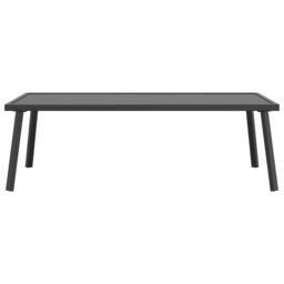 Berkfield Home Garden Coffee Table Anthracite 110x55x35cm Steel in Black - Size: 110 x 55 x 35 cm - thumbnail 3