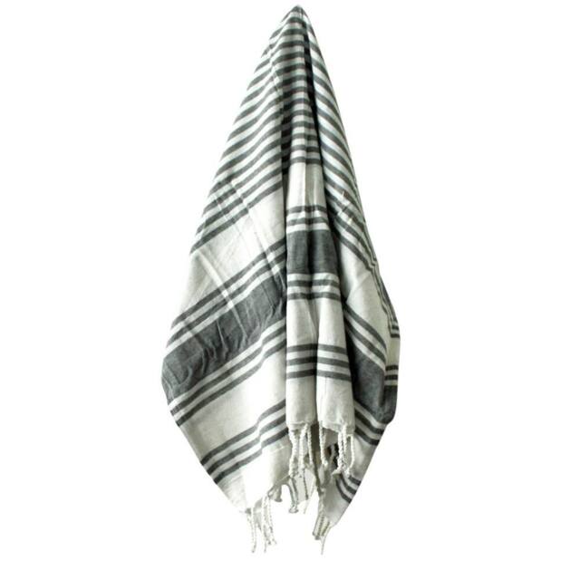 Four Candle Charcoal Hamman Spa Towel Soft Absorbent Cotton Blend 170 x 90cm - Size: 170 x 90 cm - image 1