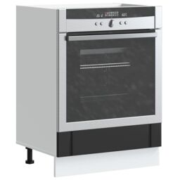 Berkfield Home Oven Cabinet Lucca Black Engineered Wood - thumbnail 1