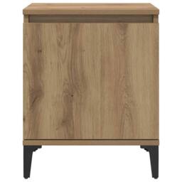 Berkfield Home Modern Artisan Oak Bedside Table Artisan Oak Engineered wood, Metal in Brown - thumbnail 6