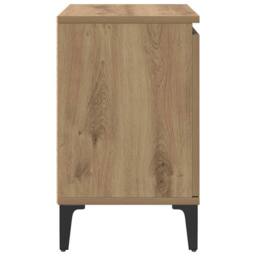 Berkfield Home Modern Artisan Oak Bedside Table Artisan Oak Engineered wood, Metal in Brown - thumbnail 7