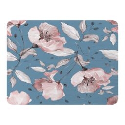 Benjamin Tate Design Pink Flowers On Blue Blanket in Natural - Size: 120 cm x 150 cm - thumbnail 1