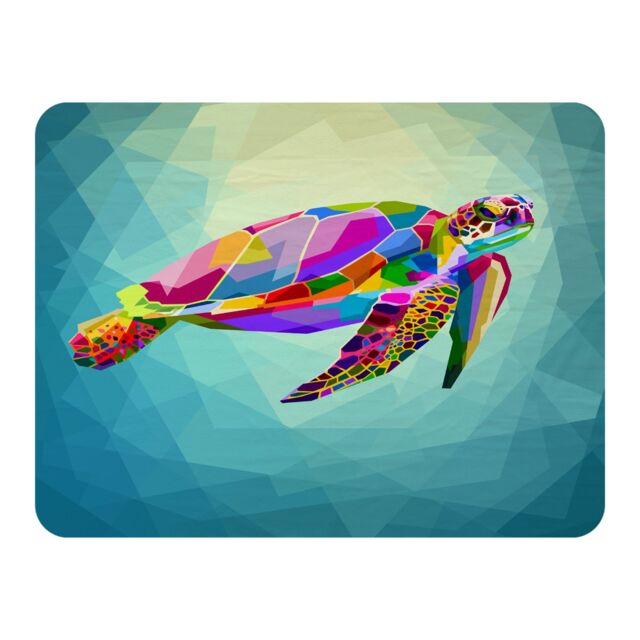Benjamin Tate Design geometric blue water ocean Designer Blanket in Natural - Size: 120 cm x 150 cm - image 1