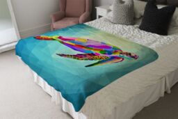 Benjamin Tate Design geometric blue water ocean Designer Blanket in Natural - Size: 120 cm x 150 cm - thumbnail 4