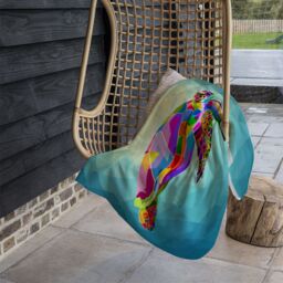 Benjamin Tate Design geometric blue water ocean Designer Blanket in Natural - Size: 120 cm x 150 cm - thumbnail 3