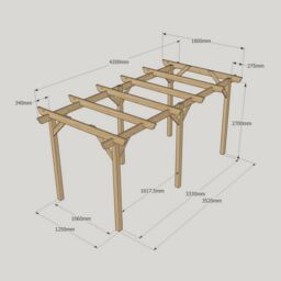 Rutland County Garden Furniture Ltd Garden Pergola 6 Posts - Wood - L180 x W420 x H270 cm - Light Green - thumbnail 5