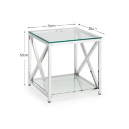 Cheshire Monaco Lamp Table in Glass & Silver - thumbnail 9