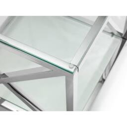 Cheshire Monaco Lamp Table in Glass & Silver - thumbnail 4