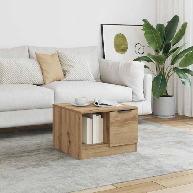 Berkfield Home Durable Coffee Table Artisan Oak 50x50x36 cm Engineered Wood in Brown - Size: 50 x 50 x 36 cm - image 1