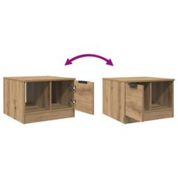 Berkfield Home Durable Coffee Table Artisan Oak 50x50x36 cm Engineered Wood in Brown - Size: 50 x 50 x 36 cm - thumbnail 9