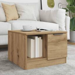 Berkfield Home Durable Coffee Table Artisan Oak 50x50x36 cm Engineered Wood in Brown - Size: 50 x 50 x 36 cm - thumbnail 2