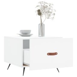 Berkfield Home Coffee Table White 50x50x40 cm Engineered Wood - Size: 50 x 50 x 40 cm - thumbnail 4