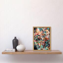 Artery8 Henri Matisse Inspired Abstract Shapes Framed Wall Art Print A4 in Light Oak - thumbnail 2