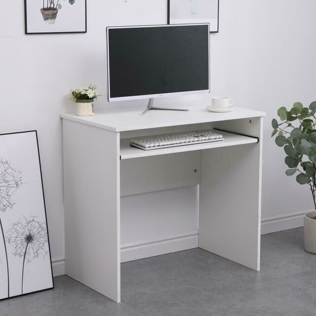 Home Source Computer Desk PC Laptop Table Home Office Study Workstation Gaming in White - image 1