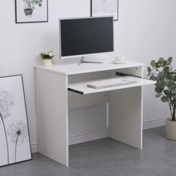Home Source Computer Desk PC Laptop Table Home Office Study Workstation Gaming in White - thumbnail 2