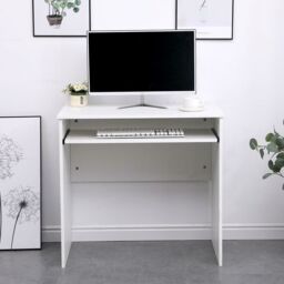 Home Source Computer Desk PC Laptop Table Home Office Study Workstation Gaming in White - thumbnail 3