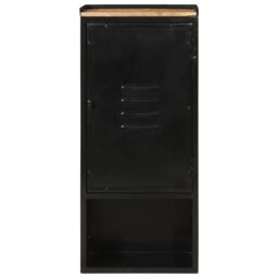 Berkfield Home Bathroom Cabinet 40x27x90 cm Iron & Solid Wood Mango - Size: 40 x 27 x 90 cm - thumbnail 2
