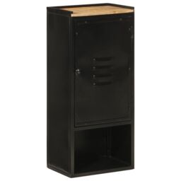 Berkfield Home Bathroom Cabinet 40x27x90 cm Iron & Solid Wood Mango - Size: 40 x 27 x 90 cm - thumbnail 1
